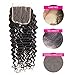 Human Hair Lace Closure 18 Inch Deep Wave Closure Only 3 Part Brazilian Hair Deep Curly Closure 4