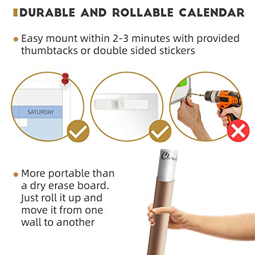 Jumbo Dry Erase Wall Calendar - 48"x58" 2020-2021 Undated Yearly