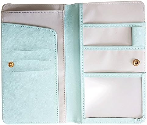 Business Card Holder, PU Leather Protective Travel Case Cover for Air Ticket Credit Card Cash Pocket Money Passport (Light Green)