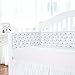 TILLYOU Breathable Crib Bumper Pads - Padded Crib Liner for Standard Cribs 28x52, Premium Woven Cotton Organic and Microfiber Fill-in Bumper Set, 4 Piece Whale Fish Gray
