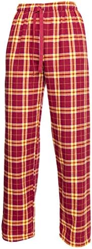 Maroon Red and Yellow Gold Check Flannel Tie Cord pants, Unisex Sizes, 2XL