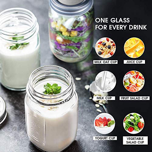 Masthome 6 Stück 500 ml Trinkgläser mit Deckel und Strohhalm Einmachglas mit Schraubverschluss Küche Mason-Glas ideal… – Bild 7