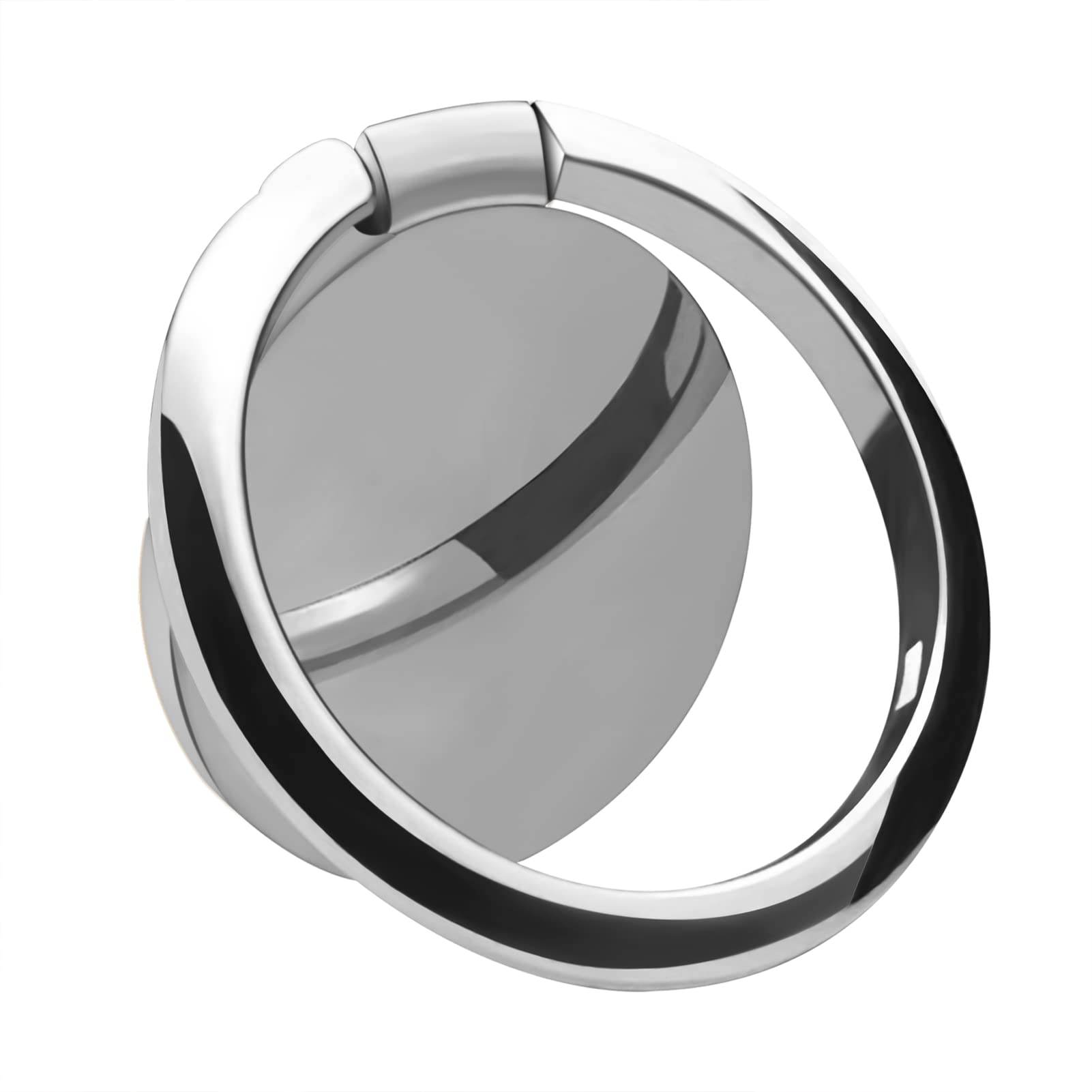 OBHEI Metal Cell Phone Ring Holder Finger Ring Stand, 360 Degree Rotation Ring Kickstand Grip Holder for Magnetic Car Mount, Silver