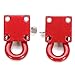 LAFEINA 2PCS 1/10 Trailer Towing Hooks Buckle Tow D Shackles for RC Car Truck Climbing Car (Red)