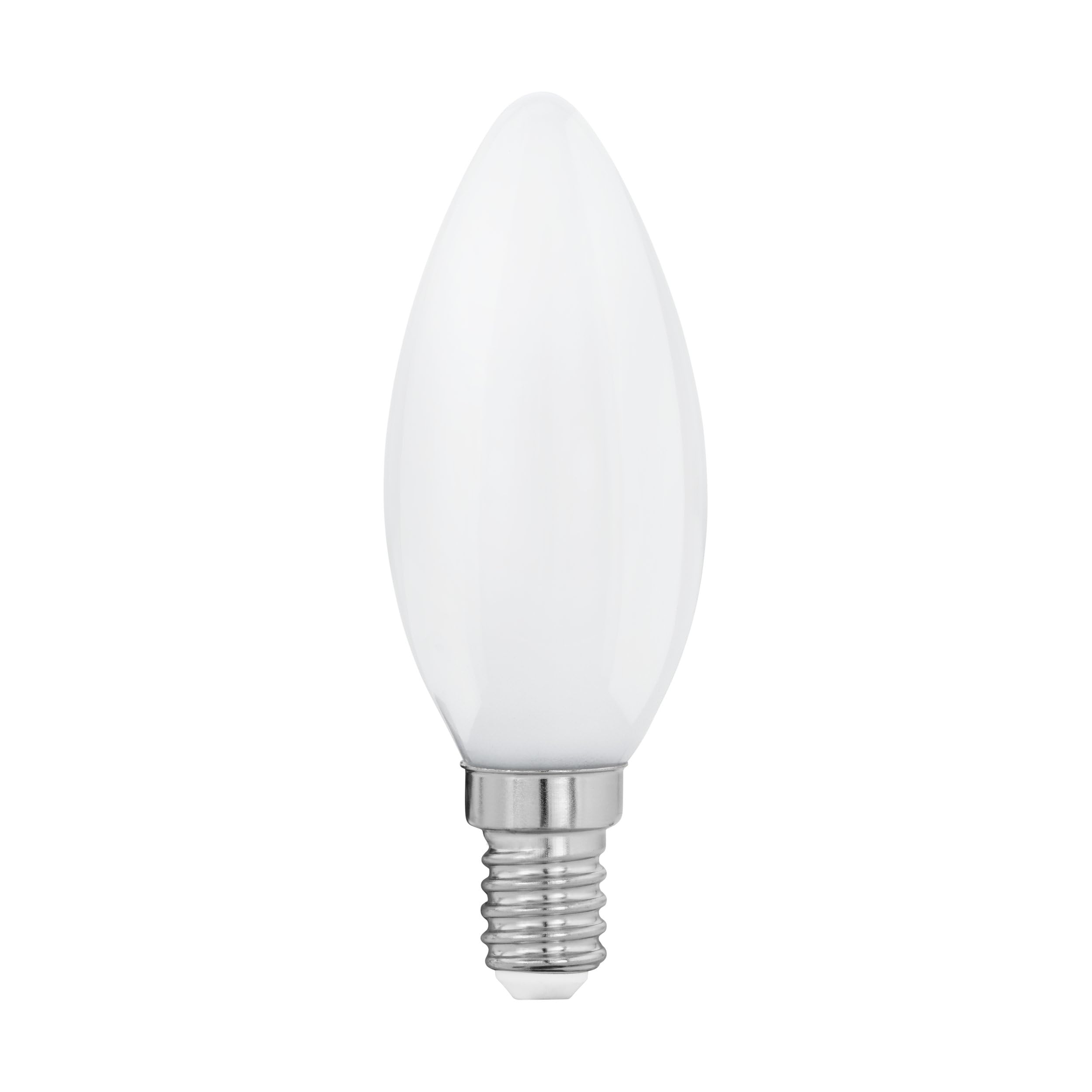 Eglo LED Candle Light Bulb Milky, Opaque E14 Edison lamp, 4 watt (Equivalent to 40 watt), 470 Lumen, Warm White Glow, 2700 Kelvin, C35, Ø 1.4"