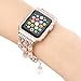 Ritastar for Apple Watch Band Bracelet with Case 38mm Women Jewelry Elastic Luxury Beaded Charm for iWatch Wristband Strap Series 3/2/1/Sport Edition Pink