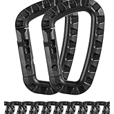 12 Pack Tactical Carabiner Keychain – Hard Polymer Plastic Carabiner Clip | Lightweight Carabiner D-Ring Spring Snap Hooks for Outdoor Camping, Travel, Backpack Hanging