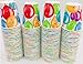 100-Pack Happy Birthday Logo with Assorted Balloons and Sparkles 9-Ounce Paper Hot/Cold Cups for Huge Birthday Parties and Birthday Celebrations