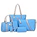 Coofit Totes 6 Pieces Set Women Handbag Cross-Body Pouch Purse Wallets
