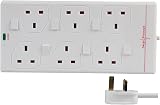 Pro Elec 6 Gang Surge Protected Extension Lead 10 Metre White On/Off Switch