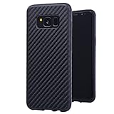 Dejavux Galaxy S8 Case Carbon Fiber Style Pattern Soft TPU Cover Shock Absorbing Shockproof Protective Case for Samsung Galaxy S8 (Black)