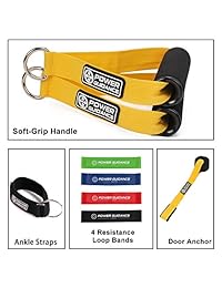 Juego de 16 bandas de resistencia, juego de entrenamiento elástico con 5 bandas de ejercicio, bandas de resistencia, asas, anclaje de puerta, correas de tobillo y bolsa de transporte.