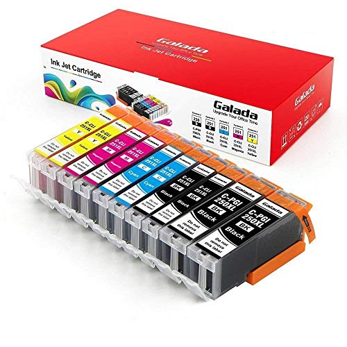 Galada Pgi-250xl Cli-251xl Ink Cartridges Compatible To Pixma Mx922 Mx722 Ip7220 Ip8720 Ix6820 Mg5420 Mg5422 Mg5520 Mg5522 Mg5620 Mg6320 Mg6420 Mg6620 Mg7120 Mg7520 Printer, 10 Piece