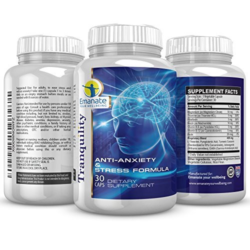 Tranquility:Anti-Anxiety & Stress Relief Formula With Nootropics - Tackle Social Anxiety - Panic Attacks - Common Anxiety Symptoms - Improve Concentration â€“ Focus - Sense of Wellbeing -Peace Of Mind