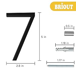 Briout 5" Modern House Numbers for Outside, Address