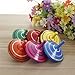 6 Pcs Set of Handmade Painted Wood Spinning Tops, Wooden Toys Educational Toys Kindergarten Toys Standard Tops