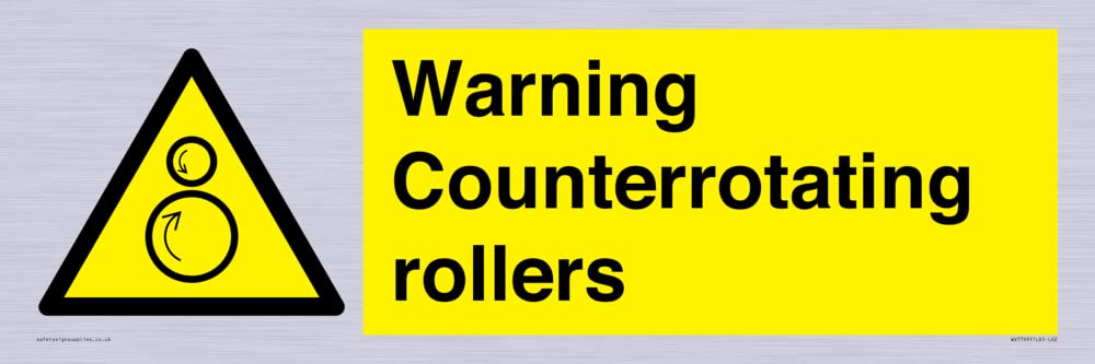 Warning Counterrotating rollers Sign - 600x200mm - L62