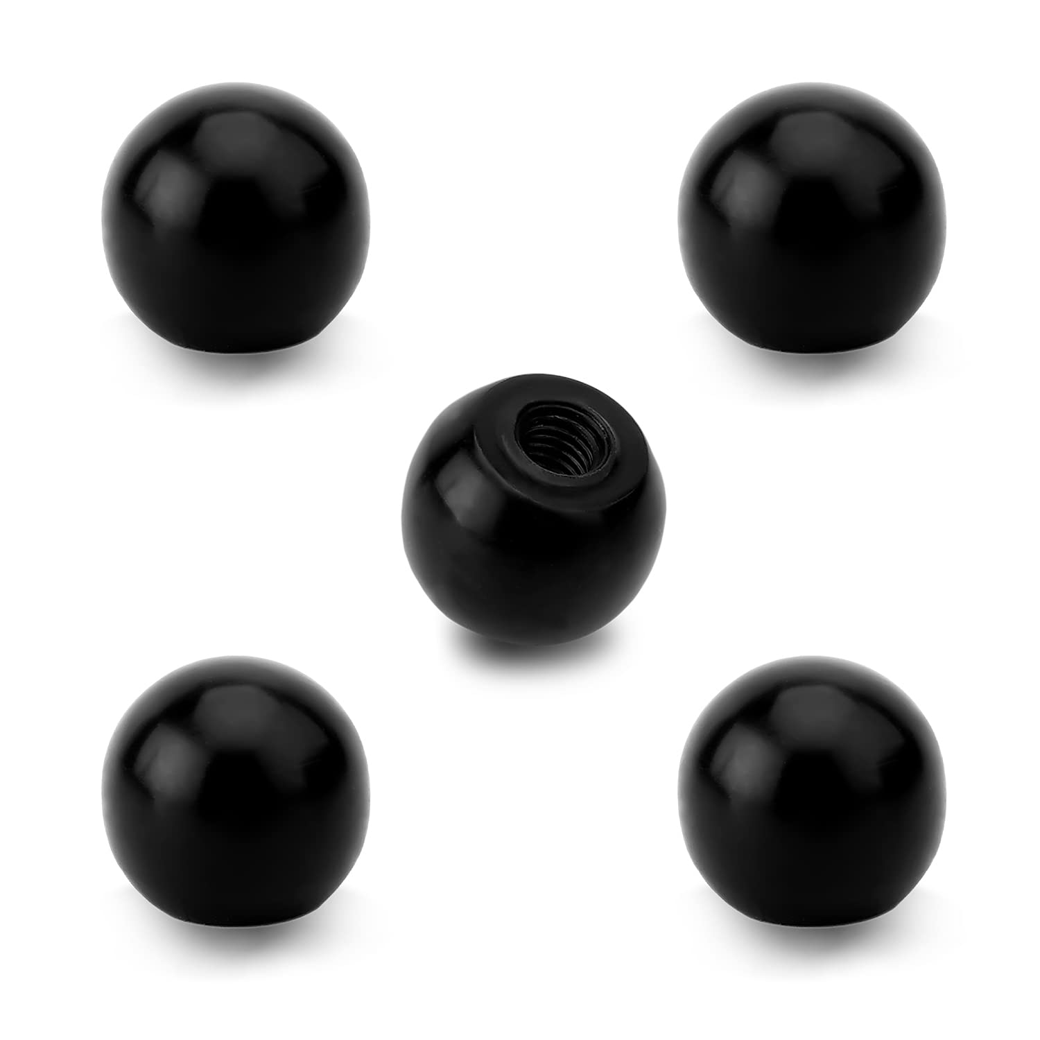 Othmro 10pcs Ball Lever Knobs, M5 Female Thread Insulated Black Ball Knob, 16mm Diameter Bakelite Lever Knob Machine Handle Tool Replacement