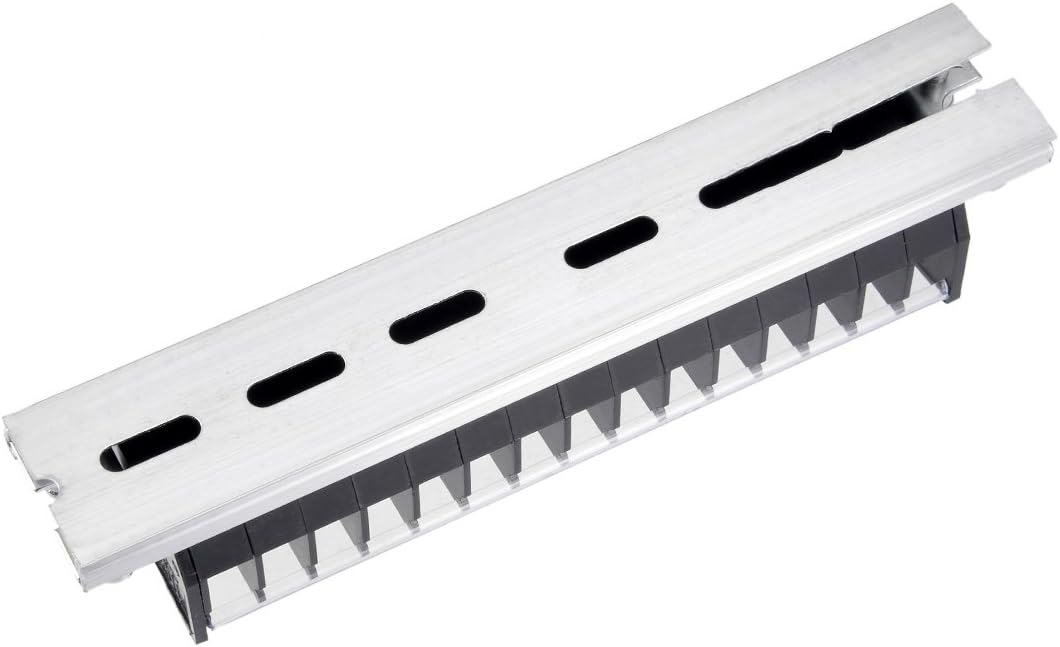 sourcing map Barrier Terminal Strip Block 660V 15A Dual Rows 15P DIN Rail Base Screw Connector, Black, 660V 15A 15P - Image 5