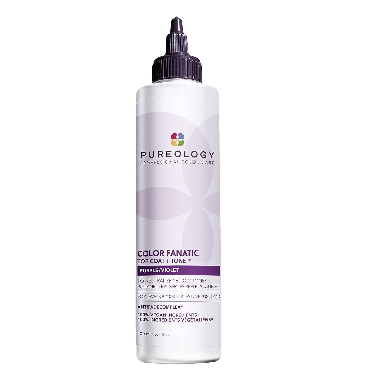 Pureology Color Fanatic Purple Color Glaze Hair Toner for Blonde Hair, Vegan Formulas, Sulphate Free for a Gentle Cleanse, 200 ml