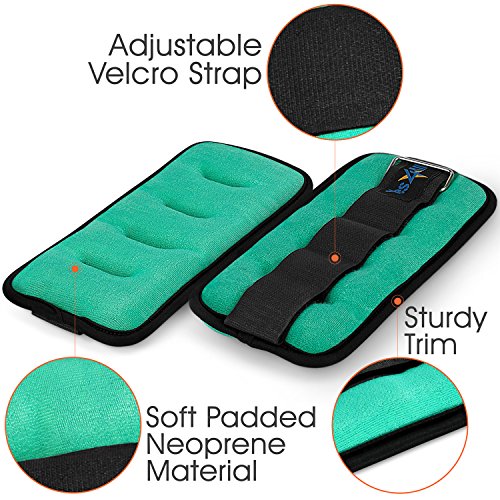 Yes4All Set of 2 Ankle Weights / Wrist Weights with Adjustable Strap - Perfect for Walking, Fitness, Cardio Exercise (3 lbs, Lime Green)