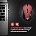 VicTsing Keyboard and Mouse [Whisper Quiet], 2.4GHz Wireless Keyboard Mouse Combo, Computer Keyboard and Wireless Mouse, USB Unifying Receiver, for PC Computer Laptop Windows iMac,Red