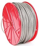 Koch 015021 Cable, 7 by 7 Construction, Trade Size 1/16 by 125 Feet, Stainless Steel