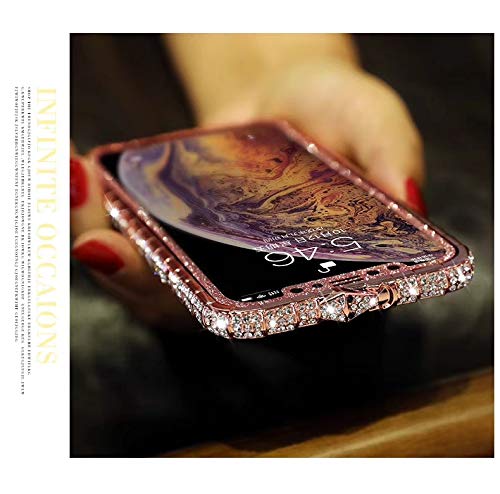 image for DALINBA Bling Diamond Metal Bumper Case Glitter Sticker For iPhone X 3