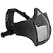 Unigear Half Face Lower Mask with Airsoft Goggle Foldable Mesh Adjustable Tactical Metal Steel Mask for Airsoft/Hunting/Paintball/Shooting (Black+Black)