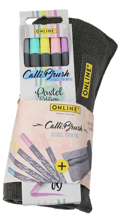 Set of 5U Calli.brush pastel y estuche rulo para 24 red 19130