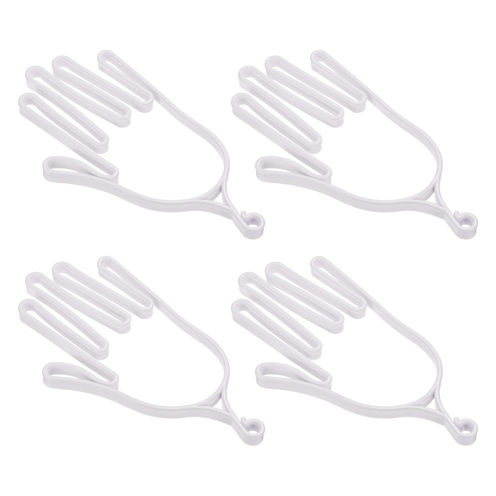 PATIKIL Golf Gloves Stretcher, 4 Pack Plastic Keeper Support Rack Holder Dryer Hanger Frame for Sports Gloves Maintenance, White