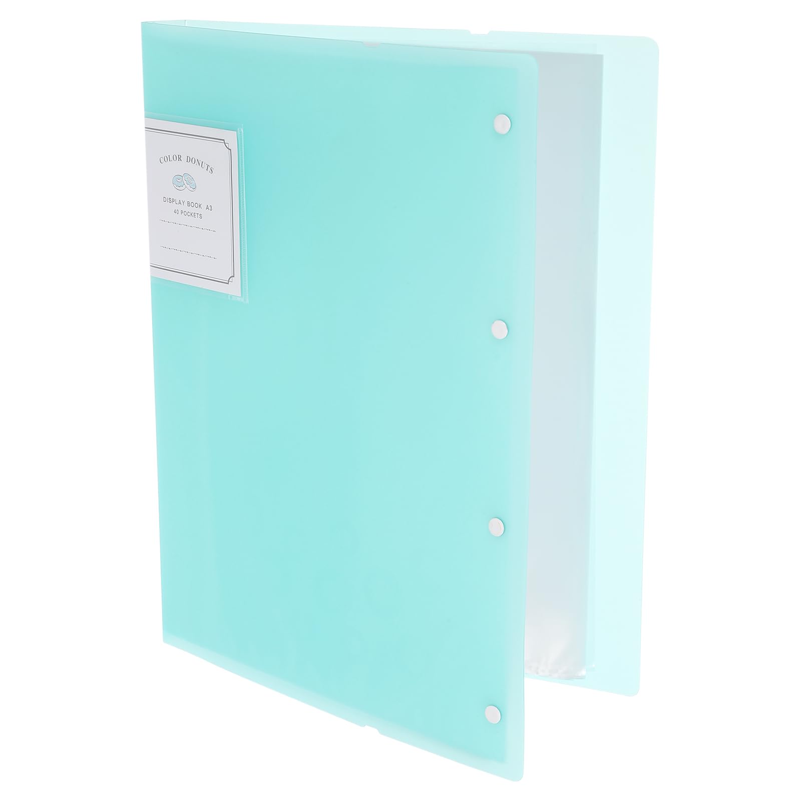 M&G 40-Pocket Binder with PP Plastic Sleeves A3(Blue), Art Portfolio Folder with Clear Sheet Protectors for Organizing Documents, 310x235x28mm
