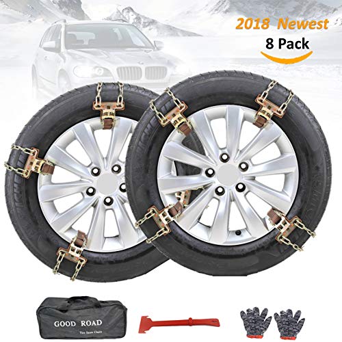 CHEAP FunDriving 8 Pack Tire Chains,Snow Chains,HeavyDuty,Durable