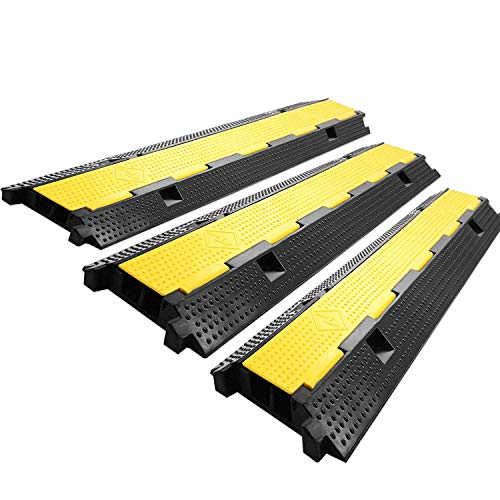 image for BestEquip 3 Pack Extreme Rubber Cable Protectors 2 Channel Cable Prote