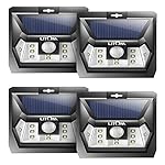 LITOM SUPER BRIGHT Solar Lights Outdoor Wireless Solar Motion Sensor Lighting Solar Powered LED Security Waterproof Wall Spotlights for Patio, Landscape, Flood, Yard, Pool, Garage Door(4 Pack)