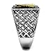 Men's Black & Silver Stainless Steel Masonic Lodge Freemason Ring Band Size 8-14