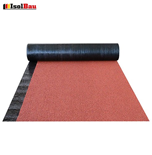 Isolbau Schweißbahn V60 S4 beschiefert - Bitumenbahn mit Glasvlies-Einlage zur Dachabdichtung - Rot, 2 x 5 m² Rolle – Bild 4