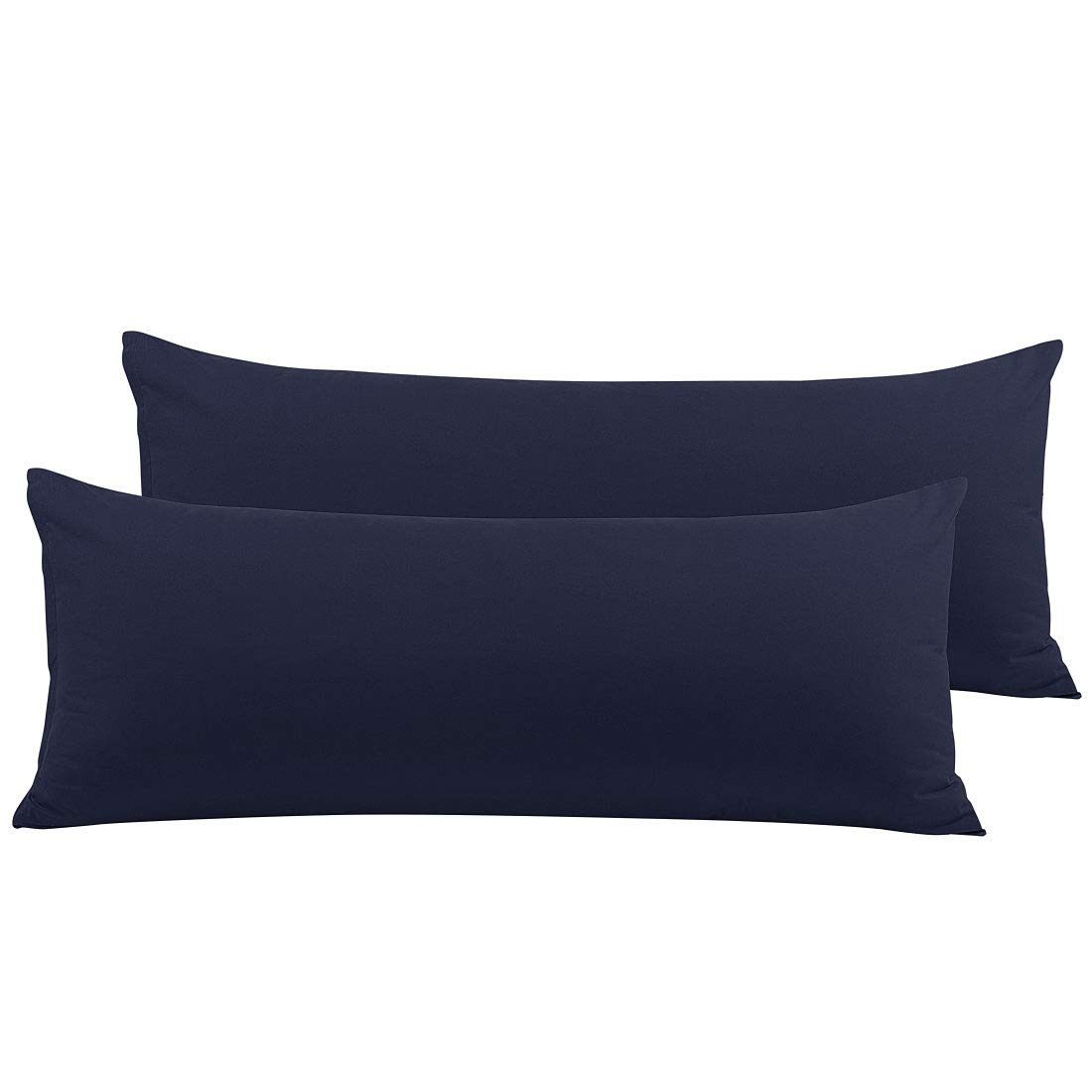 PiccoCasa 2 Packs Body Pillow Cover, Soft 100% Brushed Microfiber Body Pillow Pillowcase, Body Pillow Cases with Zipper Closure for Long Pillows Navy Blue 50 x 150cm/ 5ft
