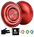 Responsive Yo-yo MAGICYOYO K7 Red Aluminum Yoyo for Kids Beginners with Yoyo Bag, Yoyo Glove and 3 Yoyo Strings