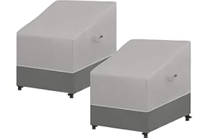 Easy-Going Patio Chair Cover UV Resistant Outdoor Chair Cover Bicolor Waterproof Outdoor Furniture Cover with Reflective Hemming (2 Pack-35Wx38Dx31H inch, Gray/Dark Gray)