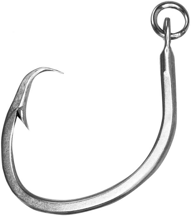 Rite Angler Stainless Steel 2X Ringed Circle Tuna Hook (2 Pack) 13/0, 14/0, 15/0, 16/0, 18/0 Offshore Big Game Saltwater Fishing and Trolling for Tuna, Marlin, Grouper