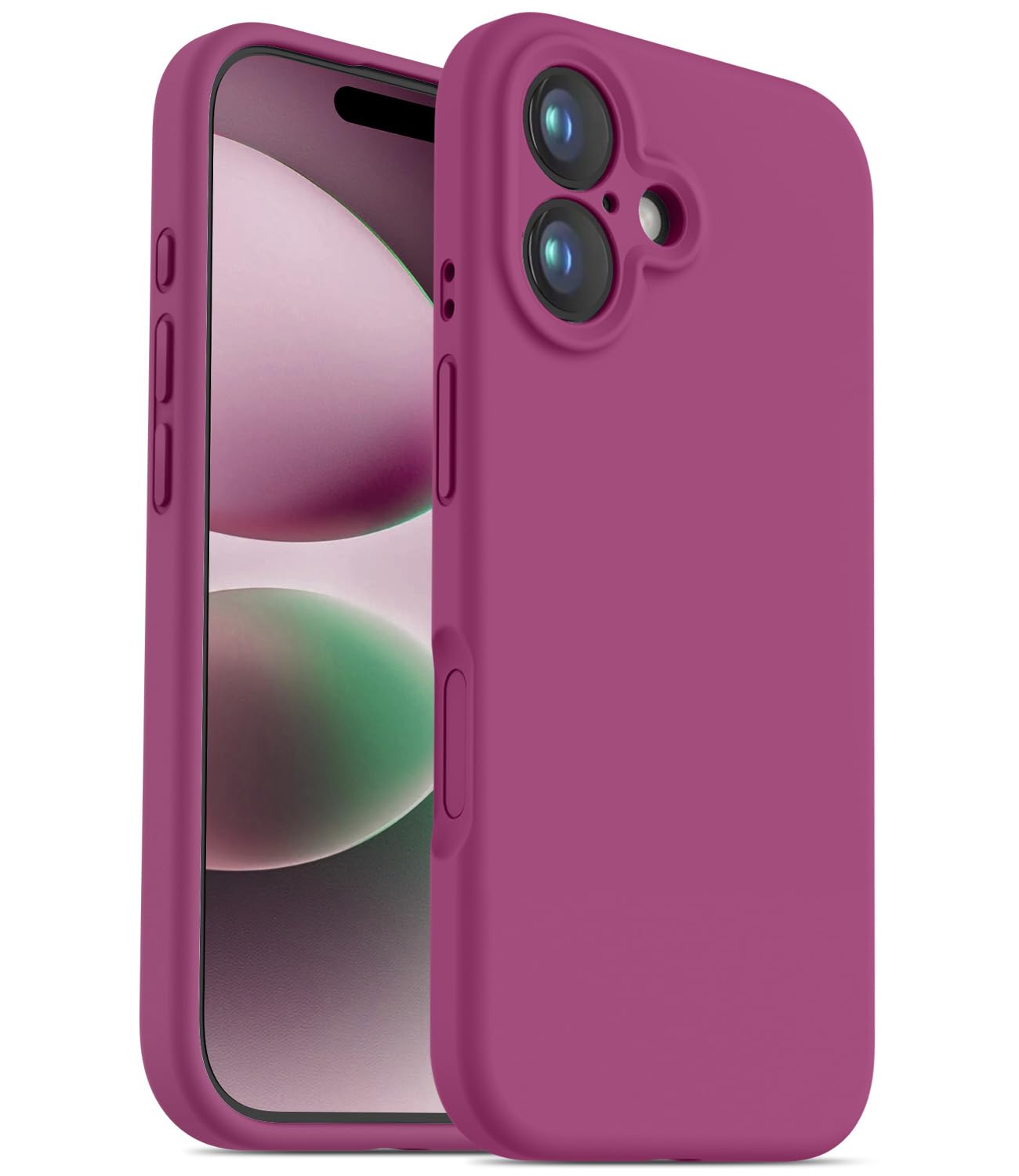 OTOFLY Designed for iPhone 16 Case,[Camera Control Button Coverage][12FT Military-Grade Protection] Silicone Shockproof Slim Cover Women Men 16 Phone Case 6.1 inch, Violet Red