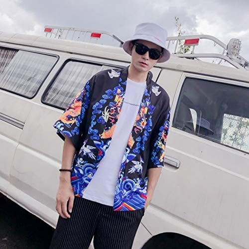 シャツ カーディガン メンズ 夏 七分袖 重ね着 レトロ 日式道服 和服 プリント 花火大会 日常 温泉 文化祭 開襟シャツ コート 和風 和式パーカー 薄手 おおきいサイズ ゆったり おしゃれ かわいい カジュアル シンプル 涼しい お祭り B085m18mmp 1 092円 セール開催