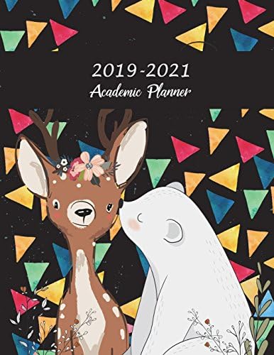 2019-2021 Academic Planner: Cute Black Color, Three year Academic 2019-2020 Calendar Book, Weekly/Monthly/Yearly Calendar Journal, Large 8.5" x 11" ... Calendar Schedule Organizer Journal Notebook