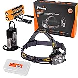 Fenix HP30R 1750 Lumen USB Rechargeable CREE XM-L2 and XP-G2 R5 LED Headlamp, 2X Rechargeable Li-ion Batteries, Micro USB Cable, LumenTac Battery Organizer Bundle (Iron Grey)