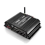 Robolife Lepy LP - 269S Bluetooth Hi-Fi Digital Stereo Amplifier Booster Radio 2 Channel 2 x 45W with Remote Control, Power Cord, Support SD USB FM, US Plug