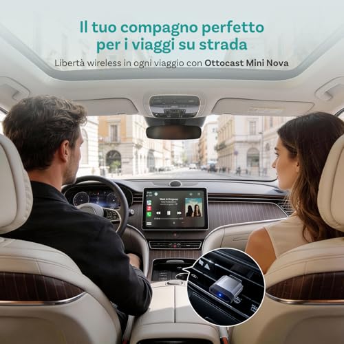 OTTOCAST Mini Nova 2 in 1 Wireless CarPlay and Android Auto Adapter 2026 Upgraded for iOS and Android Phones, Stable Connection Without Delay, Support for Two Phones, Ultra-Compact Design