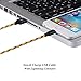 M.owstoni 3Pack 3,6,10ft Lightning Cable Nylon Braided Charging Cable Extra Long USB Cord for iphone 7,7 plus,6s,6s plus,6plus,6,5s 5c 5,iPad Mini, Air,iPad5,iPod 7on iOS9.(Black+Gold)