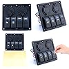 Amarine-made-Blue-LED-light-indicator-Waterproof-4-gang-rocker-switch-Panel-Double-USB-Power-Charger-Adapter-12V-Cigarette-Lighter-Socket-for-Marine-Boat-CarMarinePN-R4S2