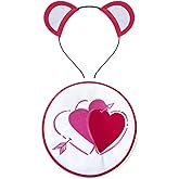 YIXAXKAO Bear Ears Headband Bear Costume Headband Iron-On Patch Halloween Bear Costume Accessories Set for Women